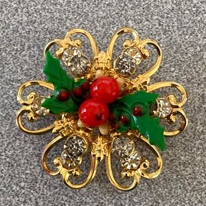 Lot of 2 Christmas / Holiday Brooches / Pins